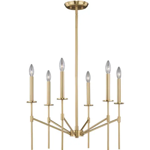 Wholesale Patriot Lighting® Kedzie Natural Brass 6 Light Chandelier