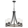 Wholesale Patriot Lighting® Elegant Home Brooklyn 5-Light Natural Iron & Distressed Faux Wood Chandelier