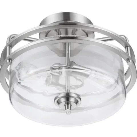 Wholesale Patriot Lighting® Joska Brushed Nickel 2-Light Semi-Flush Mount Ceiling Light